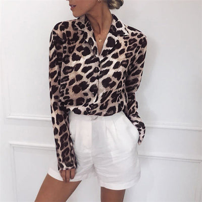 Sexy Leopard Print Style Shirt Pink