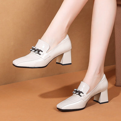 Exquisite Ladies Designer Shoes White left side view