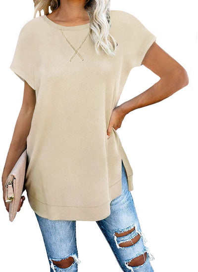 Casual Chic Ladies T Shirt Khaki