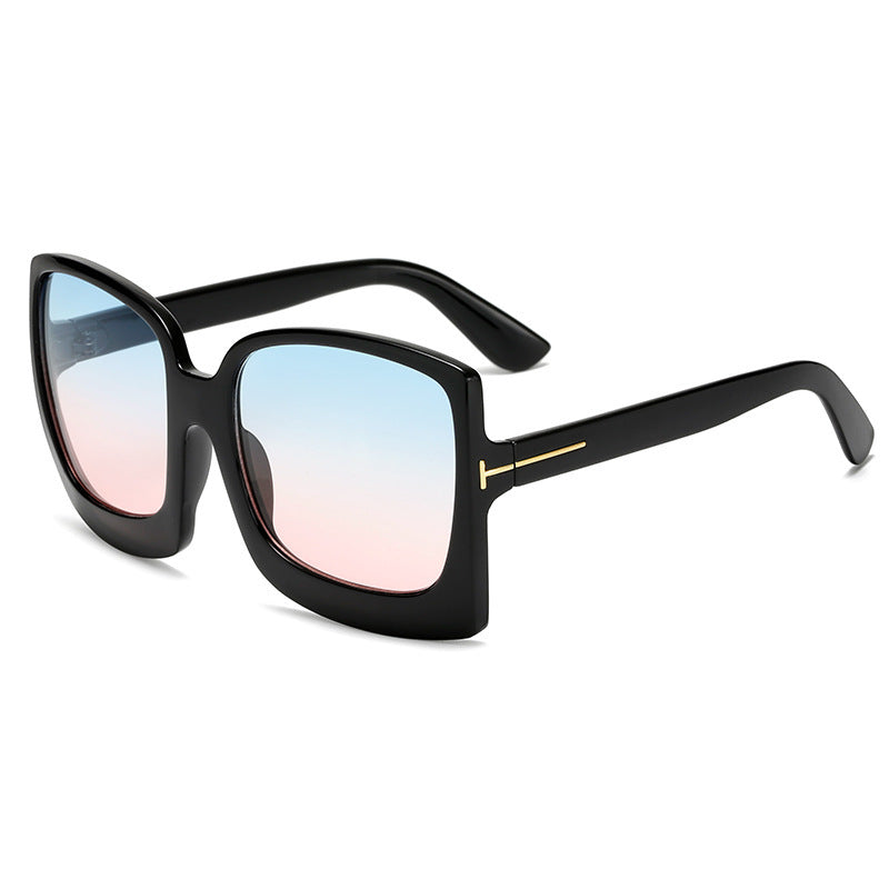 Iconic Large Frame Sunglasses Black Blue