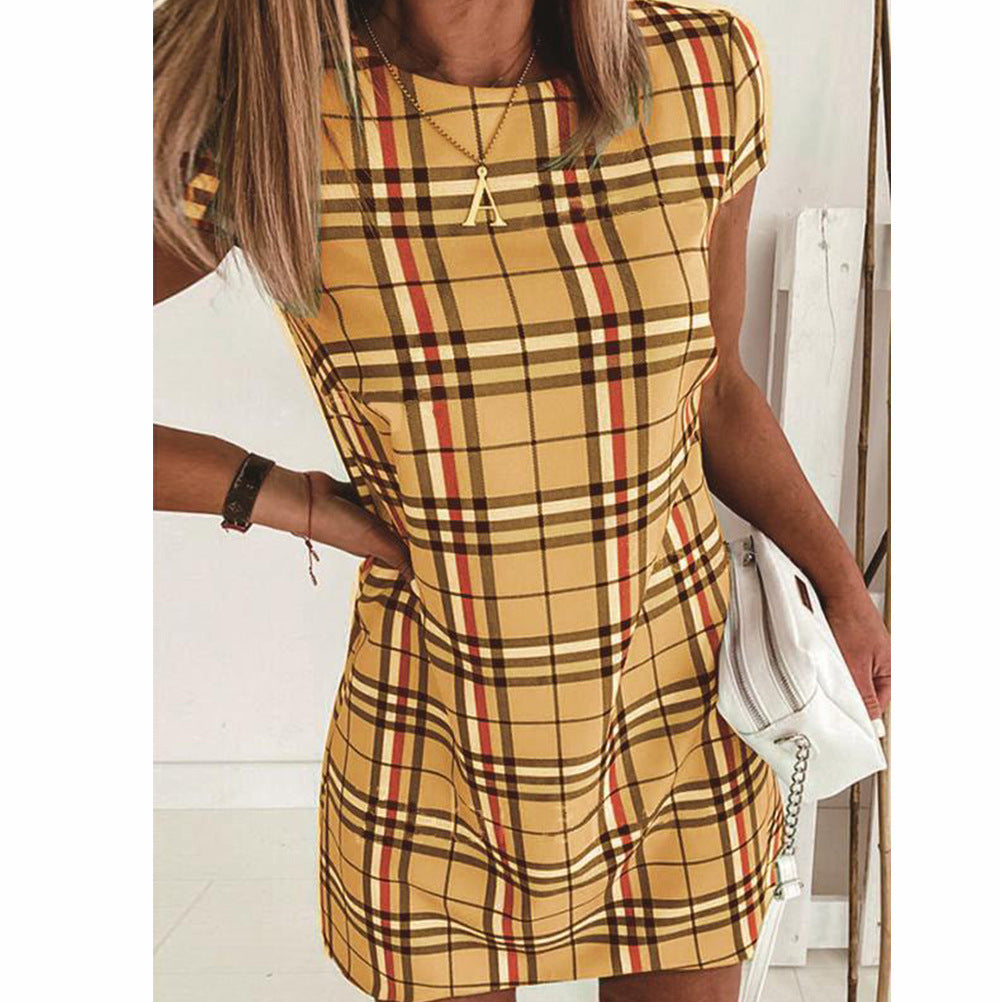 Smart & Sexy Short Plaid Dress Yellow