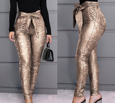 Glorious Champagne Sequin Trousers