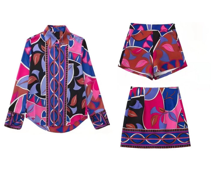 Bright & Fun Three Piece Shirt, Skirt & Shorts : three piece set