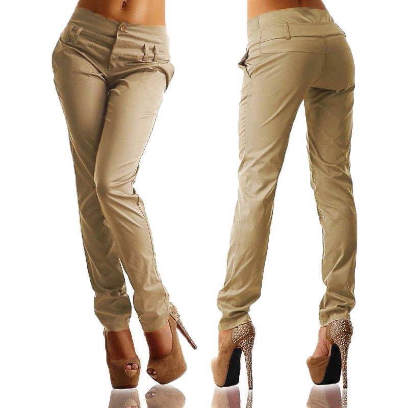 Ladies Harlan Trousers Khaki front & rear view