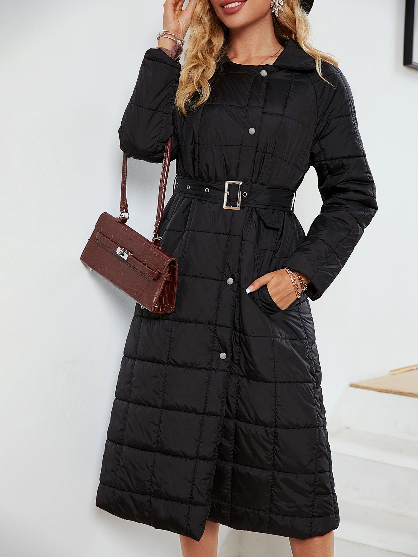 Elegant Over Coat front view bag