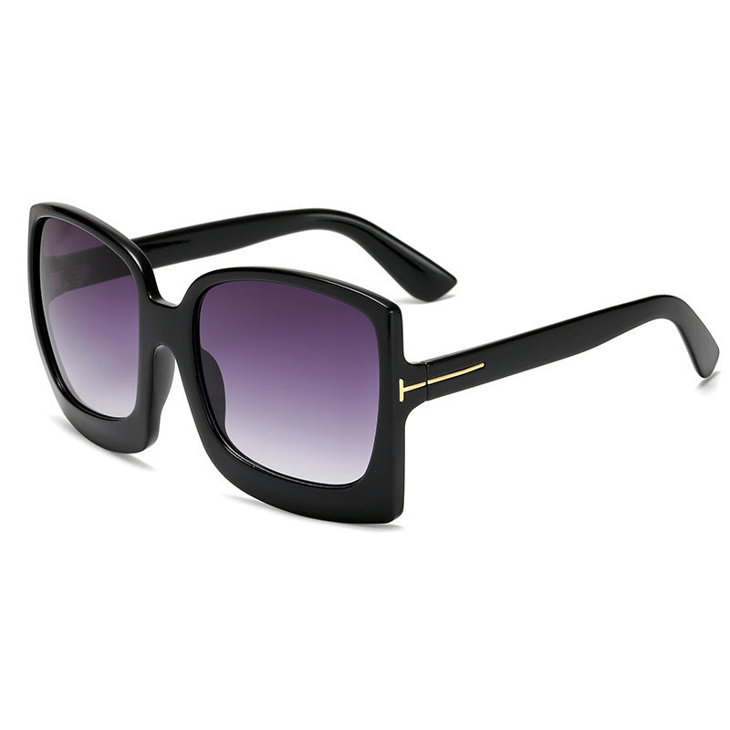 Iconic Large Frame Sunglasses Black Grey