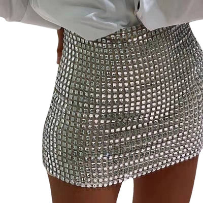 Sexy Sequin Mesh Skirt front side view