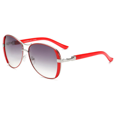 Beautiful Large Round Frame Sunglasses Red