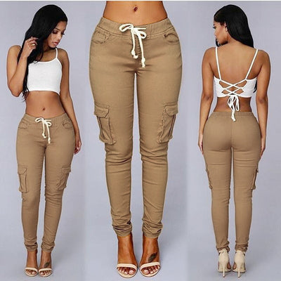 Beautiful Ladies Slim Fit Pants Khaki2