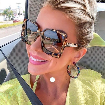 Iconic Large Frame Sunglasses Leopard