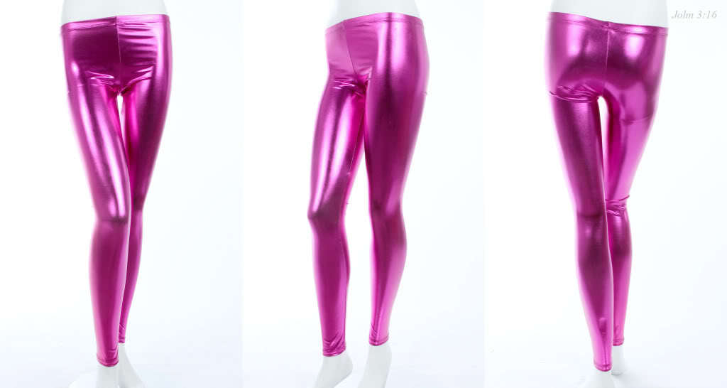 Super Cool Metallic Look Pants Rose Red