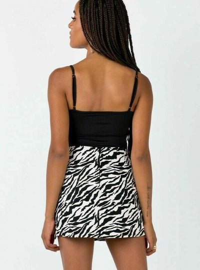 Magnificent Tiger Stripe Mini Skirt Black rear