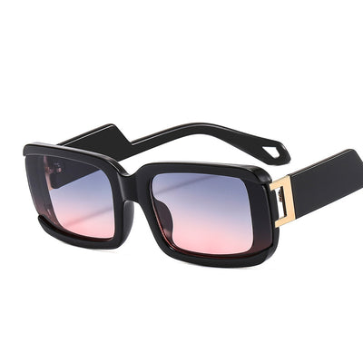 Fashionista Hip Sunglasses Black On Blue