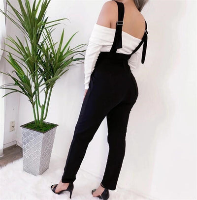 Sassy Suspender Pants Black rear view