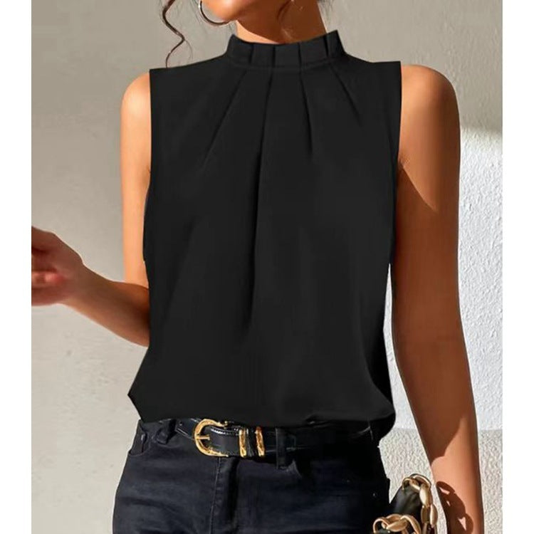 Gorgeous Black Round Neck Top Black front view