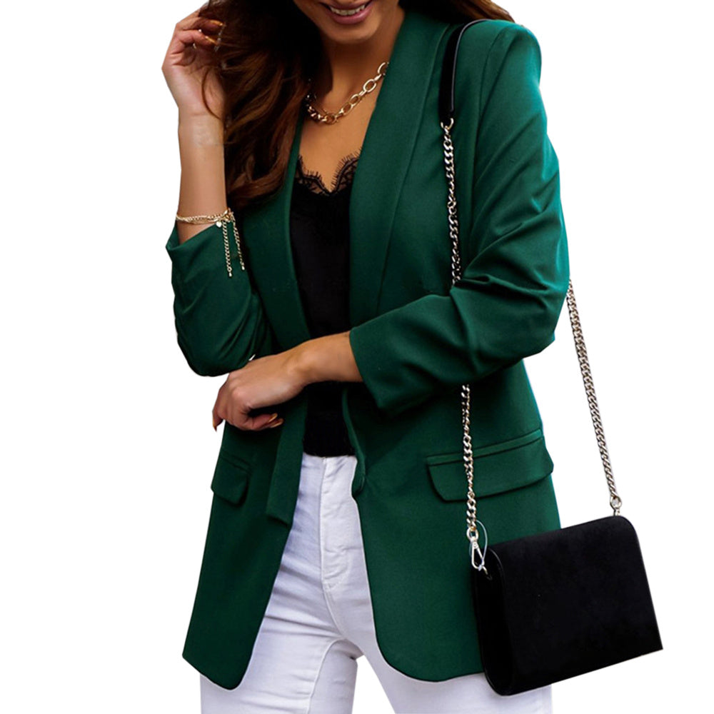 Classy Blazer Jacket Green front view