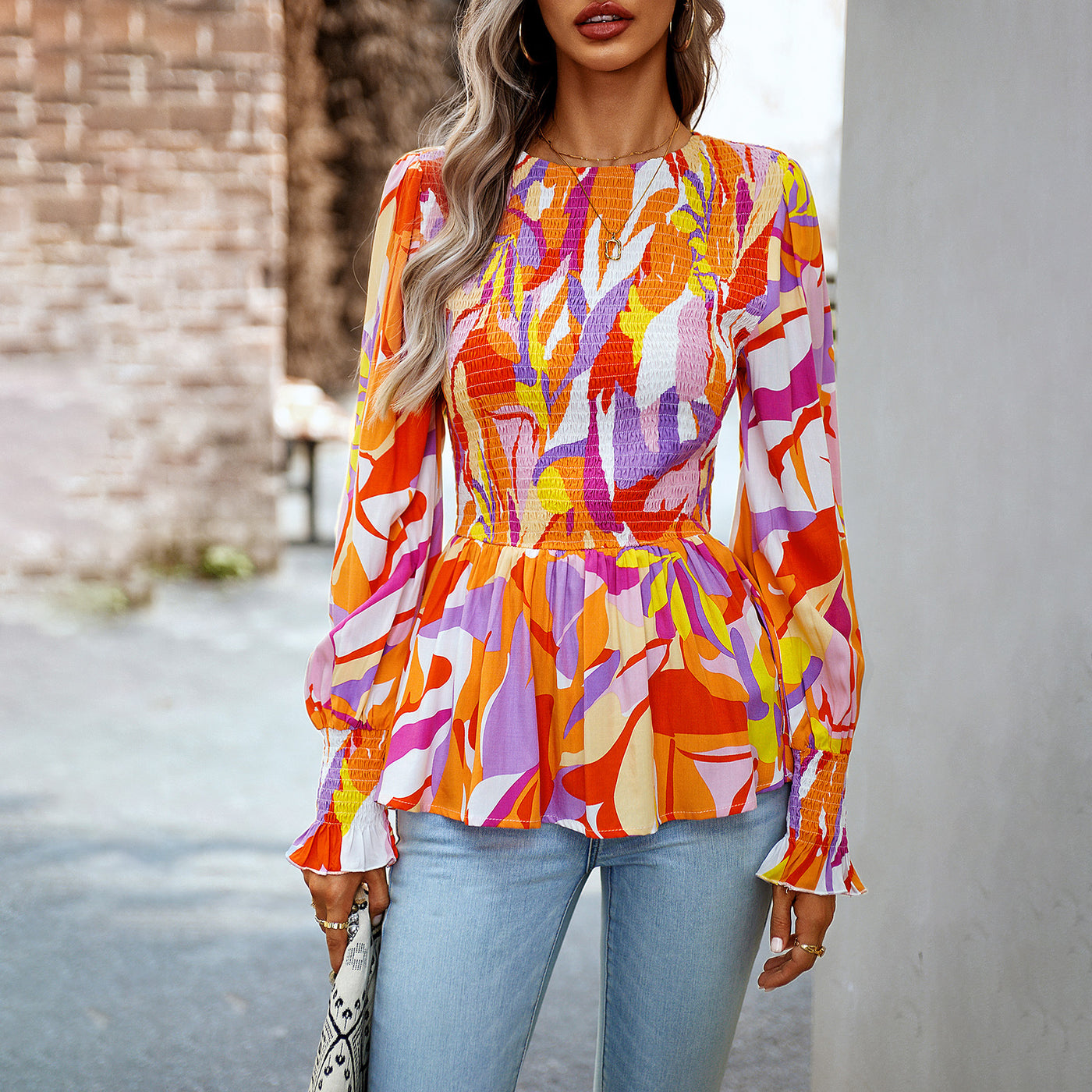 Gorgeous Floral Shirt White/Orange