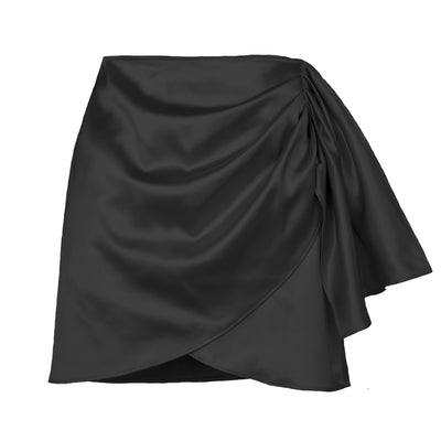 Beautiful Short Pleated Skirt Black front view