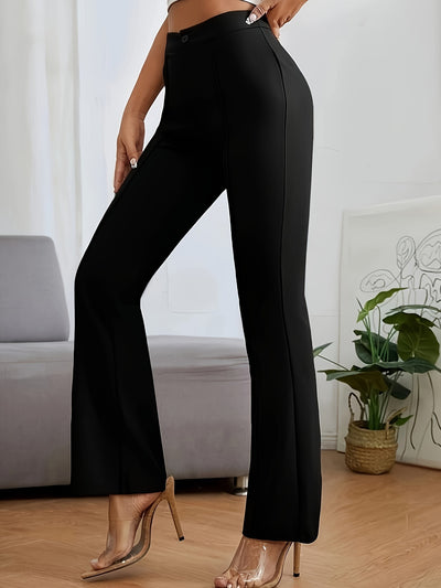 Trendy Cropped Straight Pants Black left view