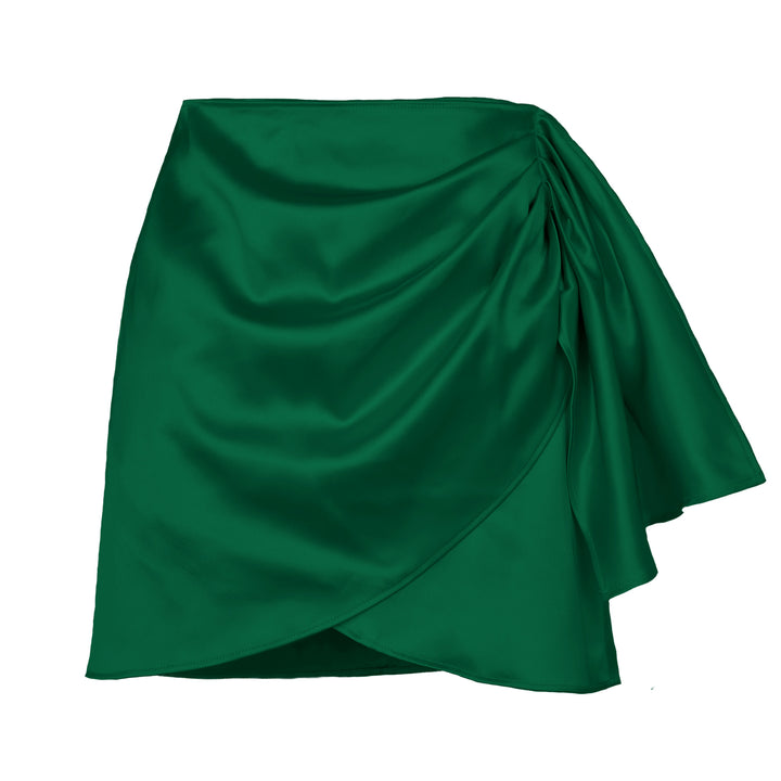 Beautiful Short Pleated Skirt Green front view