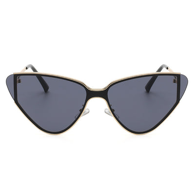 Stunning Cat's Eye Retro Sunglasses Gold Grey