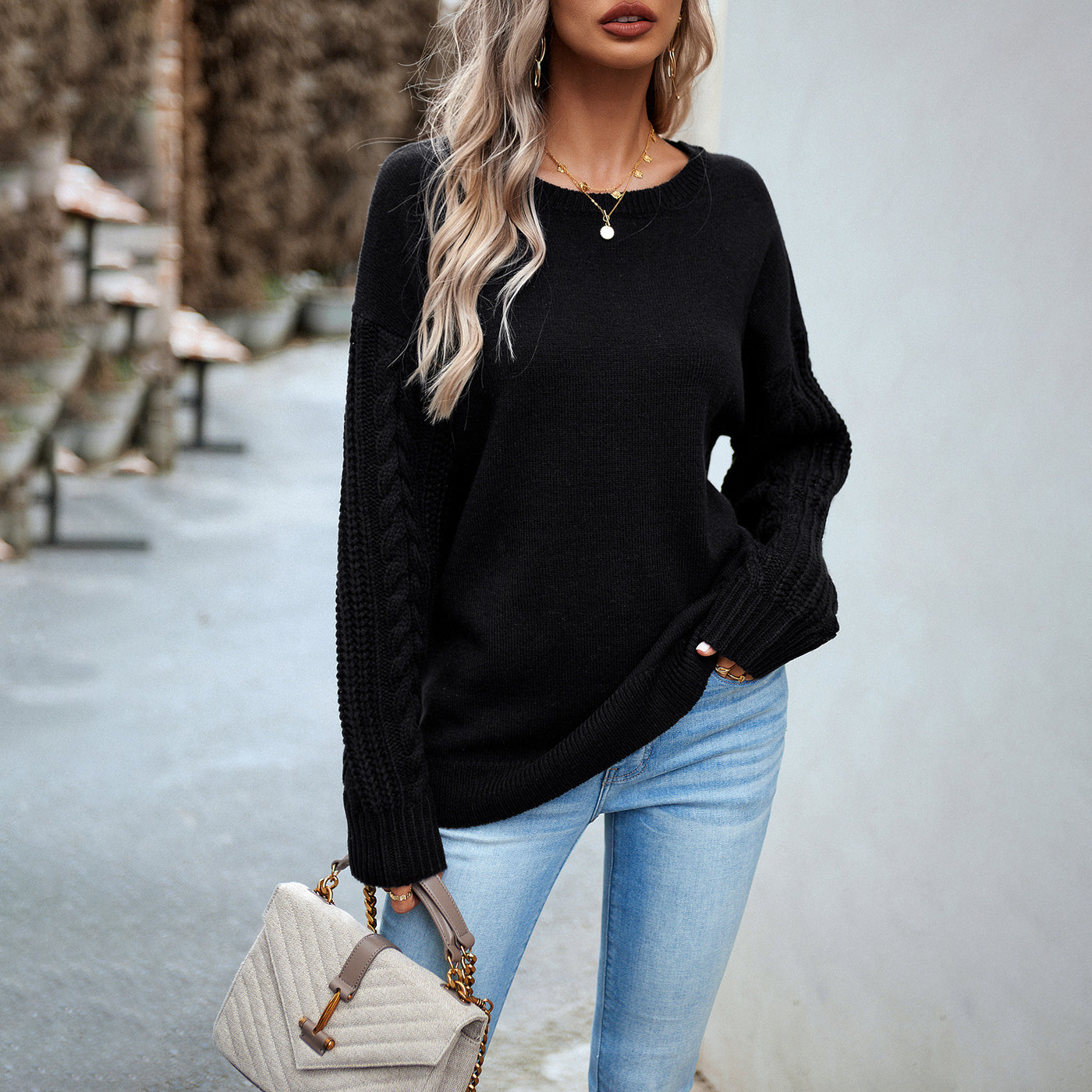 Elegant Wool Sweater Black