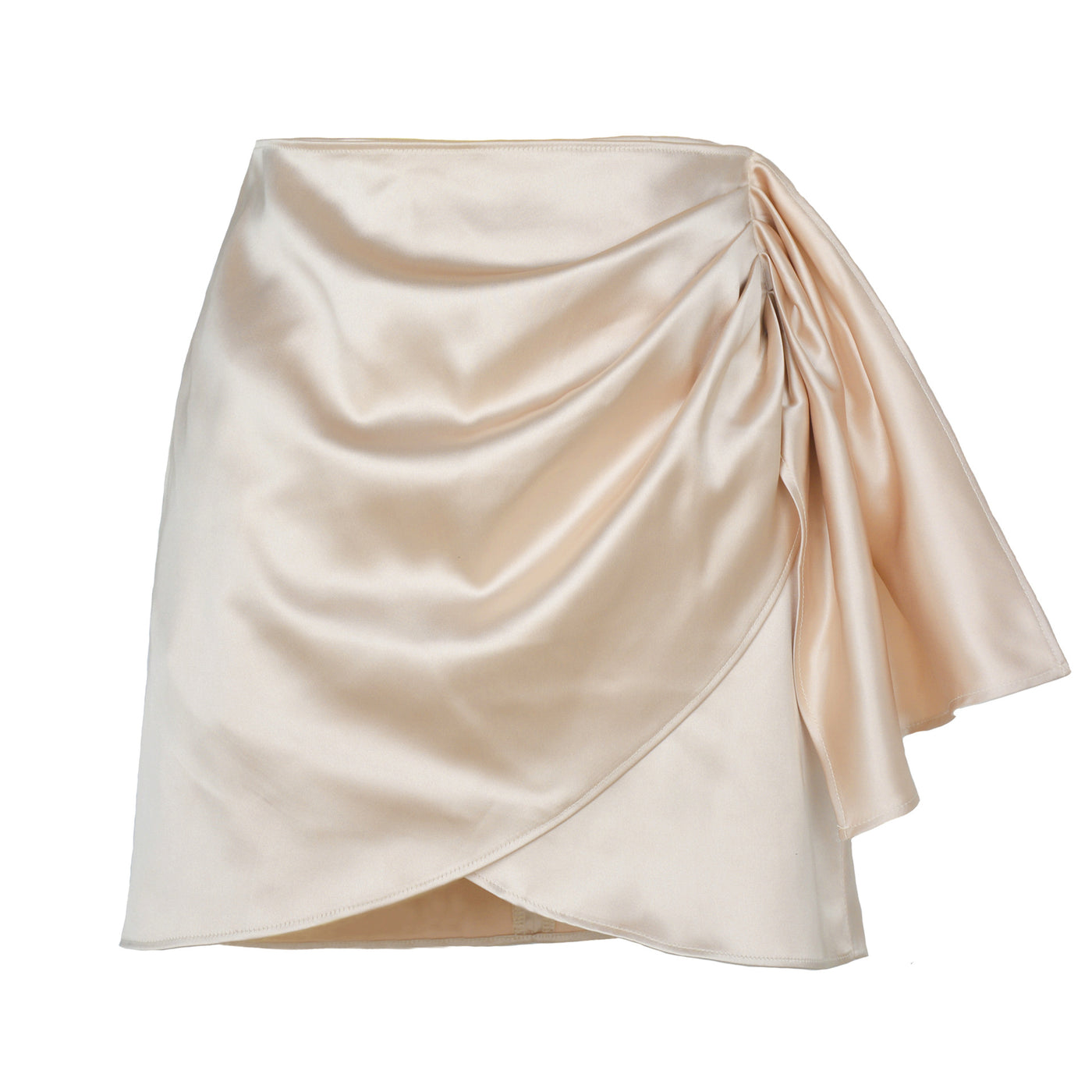 Beautiful Short Pleated Skirt Beige front view