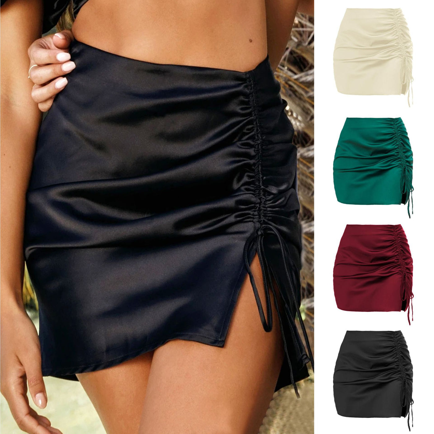 Enticing Short Pleated Skirt Black range view