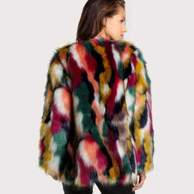 Retro Chic Fur Coat rear view