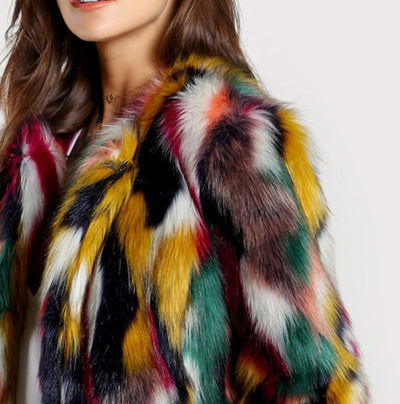 Retro Chic Fur Coat front side view