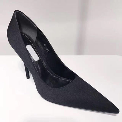 Smooth & Stylish Stilettos Black, Pointed, 8cm Stiletto, Microfiber