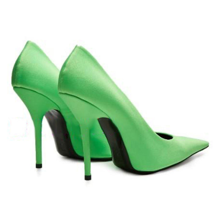 Smooth & Stylish Stilettos Green, Pointed, 8cm Stiletto, Microfiber