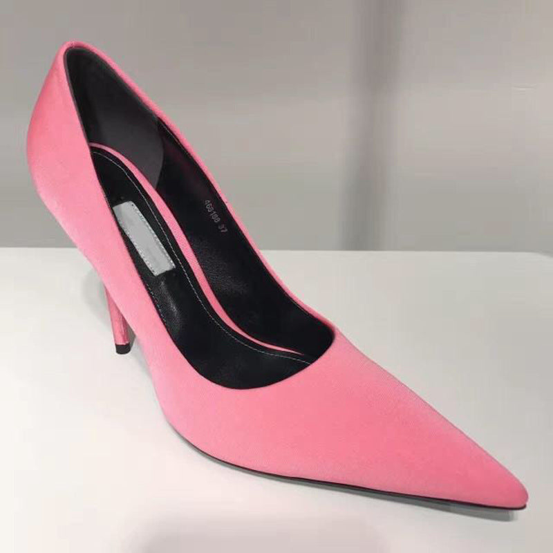 Smooth & Stylish Stilettos Pink, Pointed, 8cm Stiletto, Microfiber