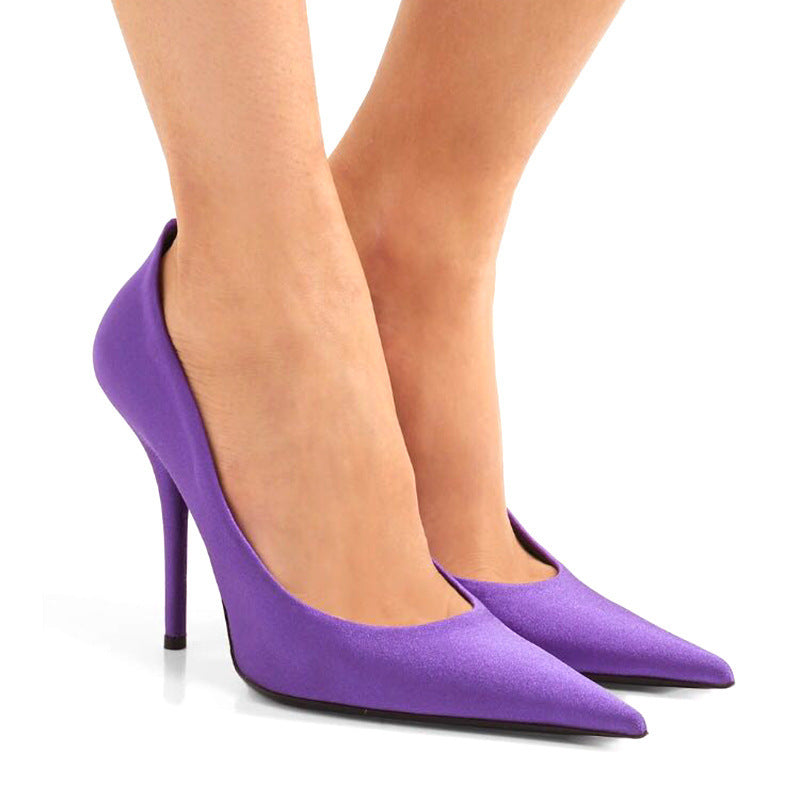 Smooth & Stylish Stilettos Purple, Pointed, 8cm Stiletto, Microfiber