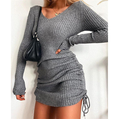 Stretch Fit Mini Dress Grey