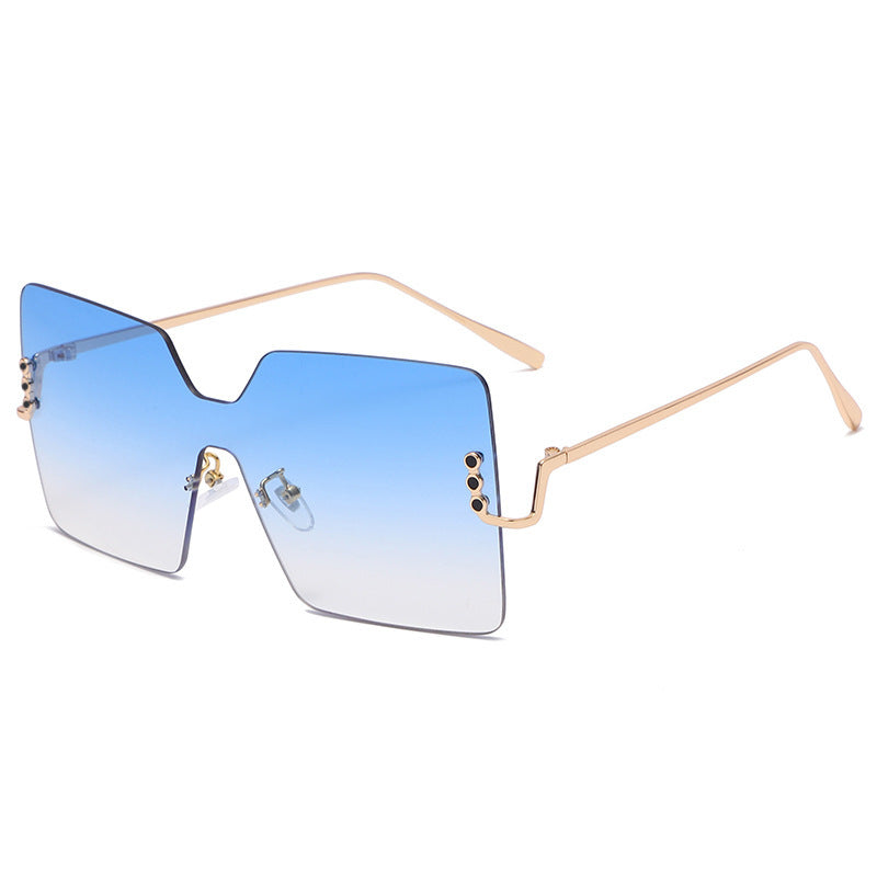 Exquisite Frameless Trim Sunglasses Gradient Blue