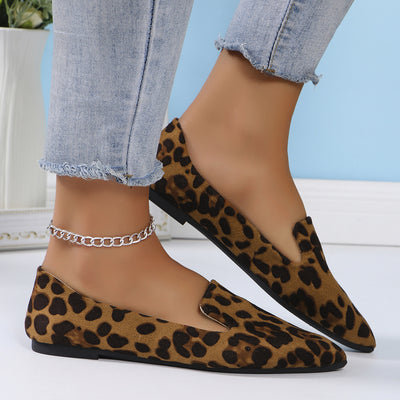 Flat Leopard Print Low Rider Shoes Dark Brown