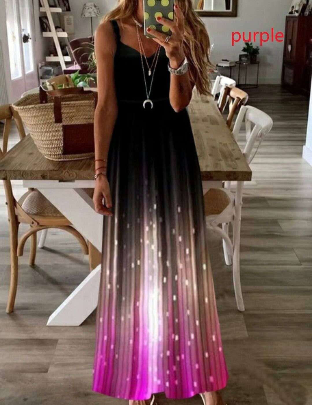 Stunning Star Galaxy Dress Purple