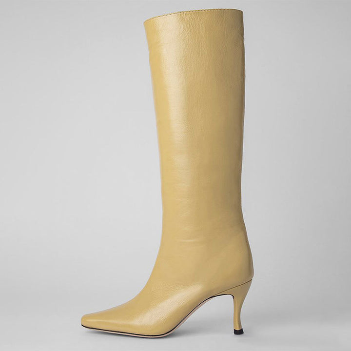 Chic Party Boots Apricot left side view