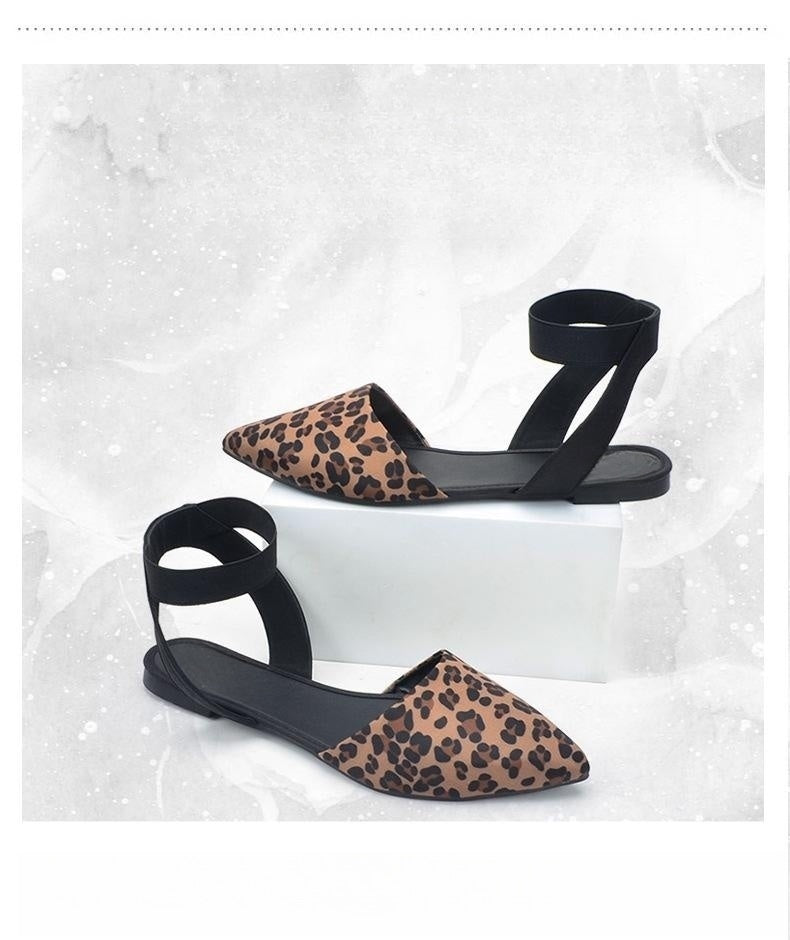 Flat Leopard Print Low Heel Shoes side view