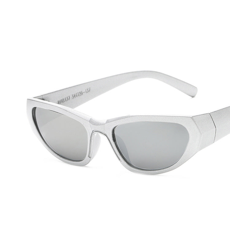 Street Beat Girl Sunglasses Silver Frame White Mercury