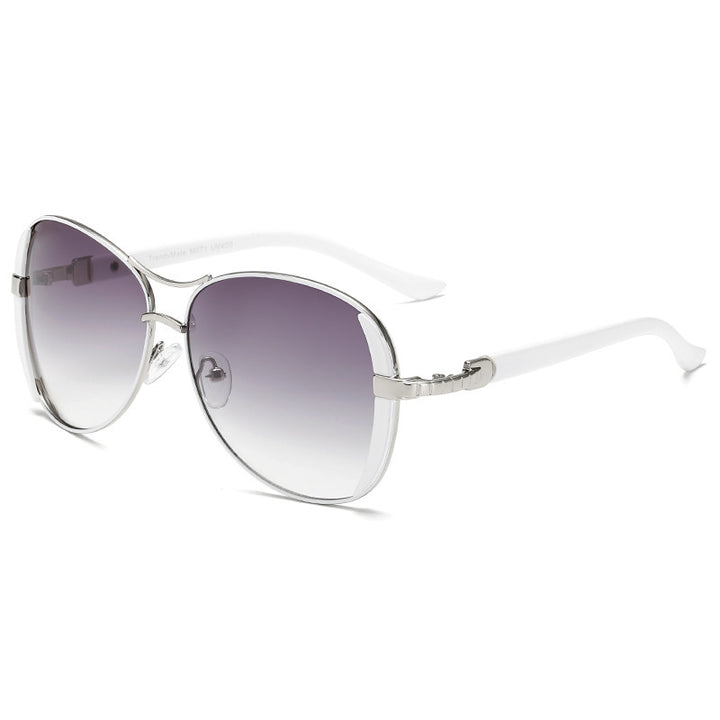 Beautiful Large Round Frame Sunglasses White