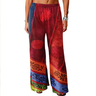 Vintage Loose Fit Retro Pants Red