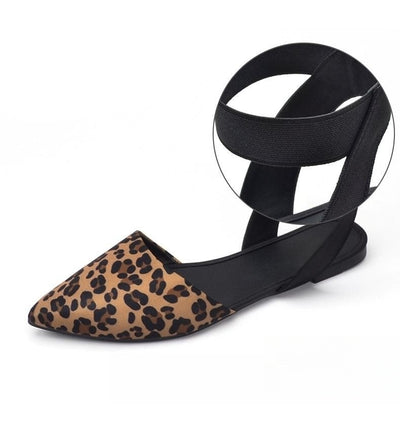 Flat Leopard Print Low Heel Shoes strap view