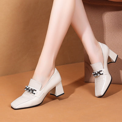 Exquisite Ladies Designer Shoes White side view