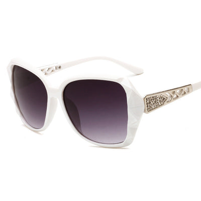 Big Frame Retro Ladies Sunglasses Solid White