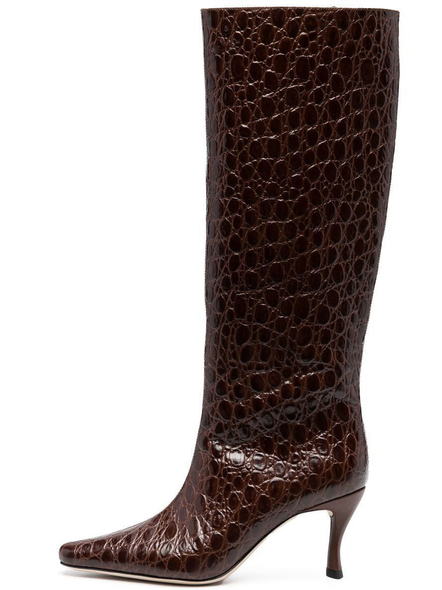 Chic Party Boots Dark Brown left side view