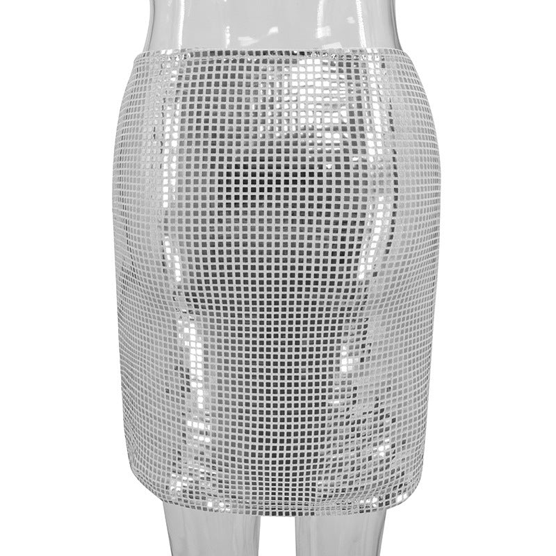 Sexy Sequin Mesh Skirt rear view