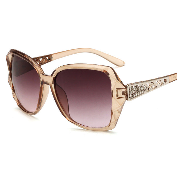 Big Frame Retro Ladies Sunglasses Champagne