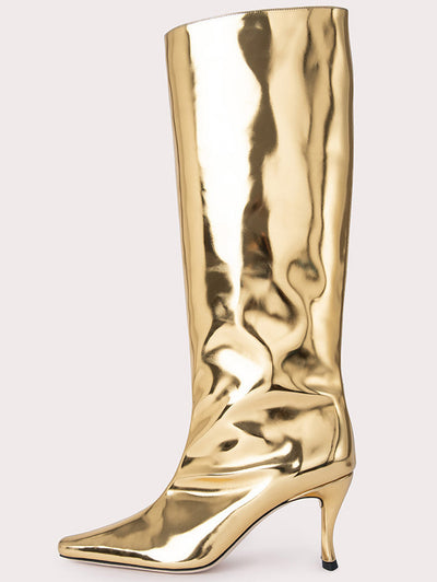 Chic Party Boots Gold left side view